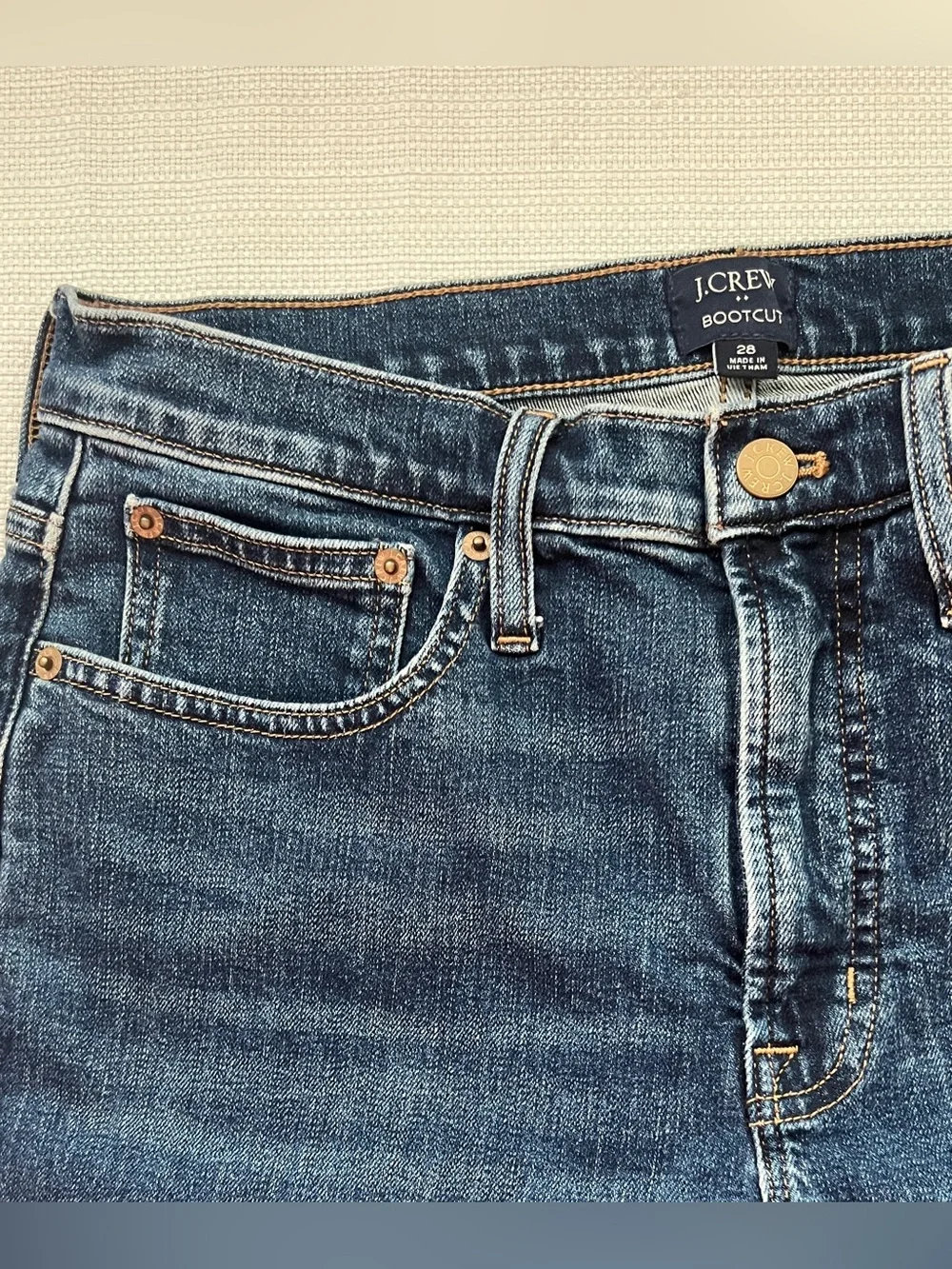J.Crew Factory Womens Bootcut Jeans 28 Dark Wash All-Day Stretch Denim BT087